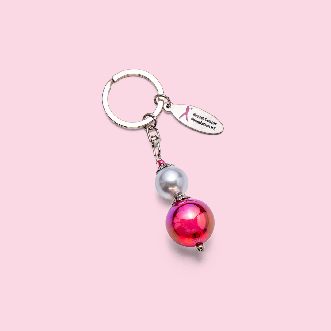 Boob bead keyring - iridescent