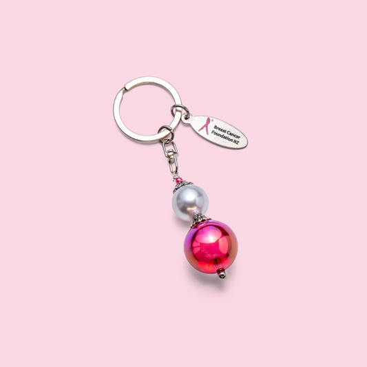 Boob bead keyring - iridescent